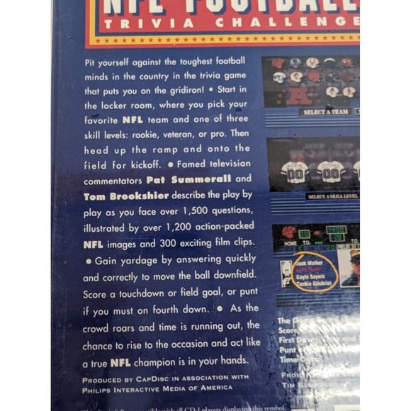 NFL Football Trivia Challenge Game Interactive Compact Disc Phillips CD-I CapDis - Picture 5 of 6